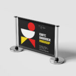Set of 4 Cafe Barrier Mockups in Different Angles