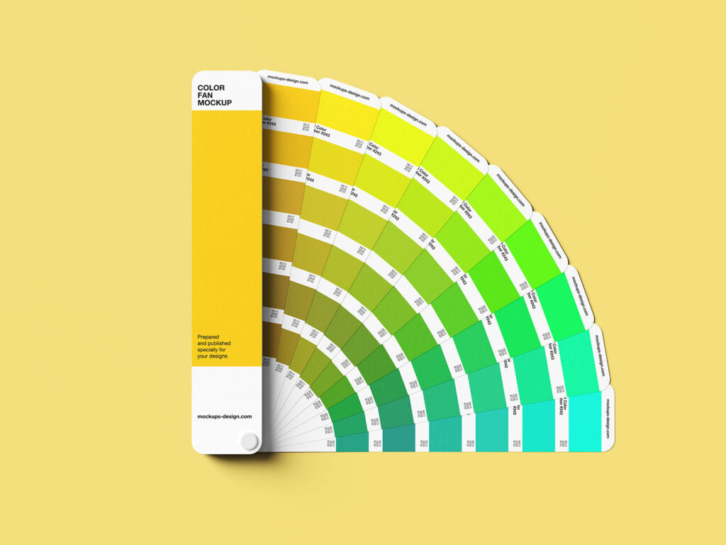 Set of 6 Color Fan Deck Mockups
