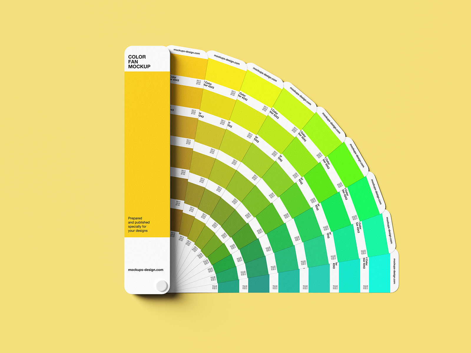 Set of 6 Color Fan Deck Mockups FREE PSD