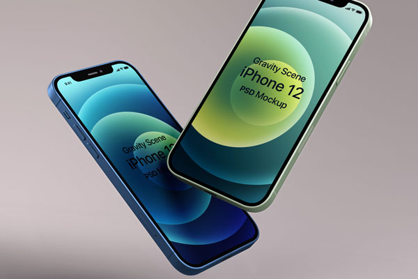 Set of Clean, Highly Detailed iPhone 12 Mockups