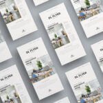 Set of Isometric Flyers Mockup from a Top View
