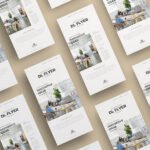 Set of Isometric Flyers Mockup from a Top View