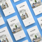 Set of Isometric Flyers Mockup from a Top View