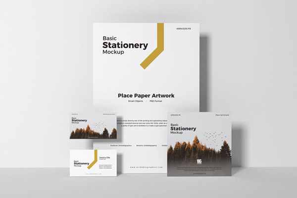Set of Minimal Stationery Branding Mockup