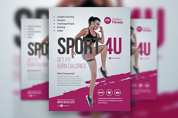 Set of Modern Fitness Flyer Templates