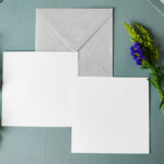 Set of Paper Cards Envelope Mockup Front View