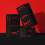 Set of Product Packaging Boxes Mockup Front View