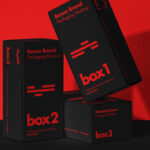 Set of Product Packaging Boxes Mockup Front View