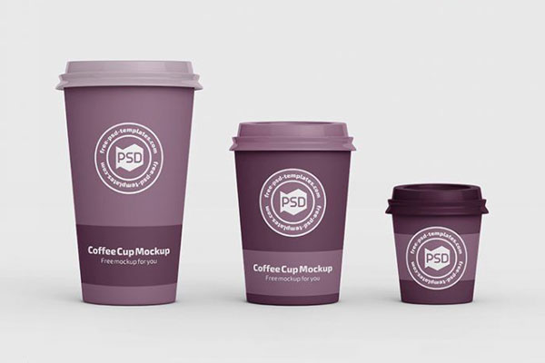 Set of Three Coffee Cup Mockups