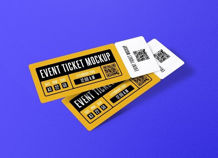 Set of Three Oblong Event Ticket Mockups