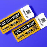 Set of Three Oblong Event Ticket Mockups
