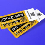 Set of Three Oblong Event Ticket Mockups