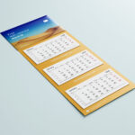 Set of Three Panel Wall Calendars Mockup