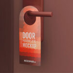 Set of Three Realistic Door Hanger Mockups