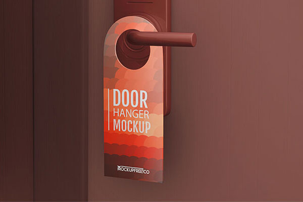 Set of Three Realistic Door Hanger Mockups