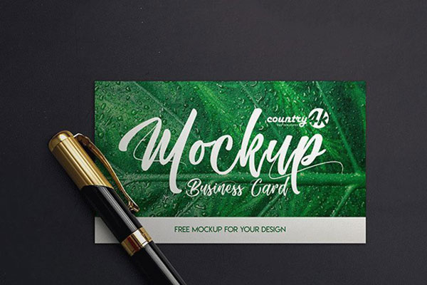 Two Laid on the Floor and Hand Holding Business Card Mockups