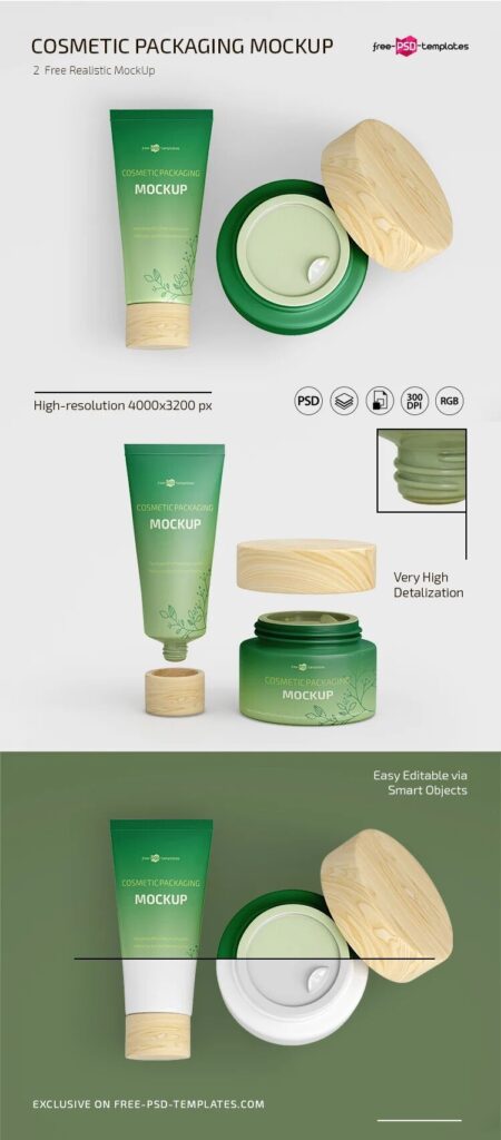Set of Two Cosmetics Packaging Mockups