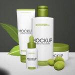 Set of Vertical Cosmetic Packaging Mockup