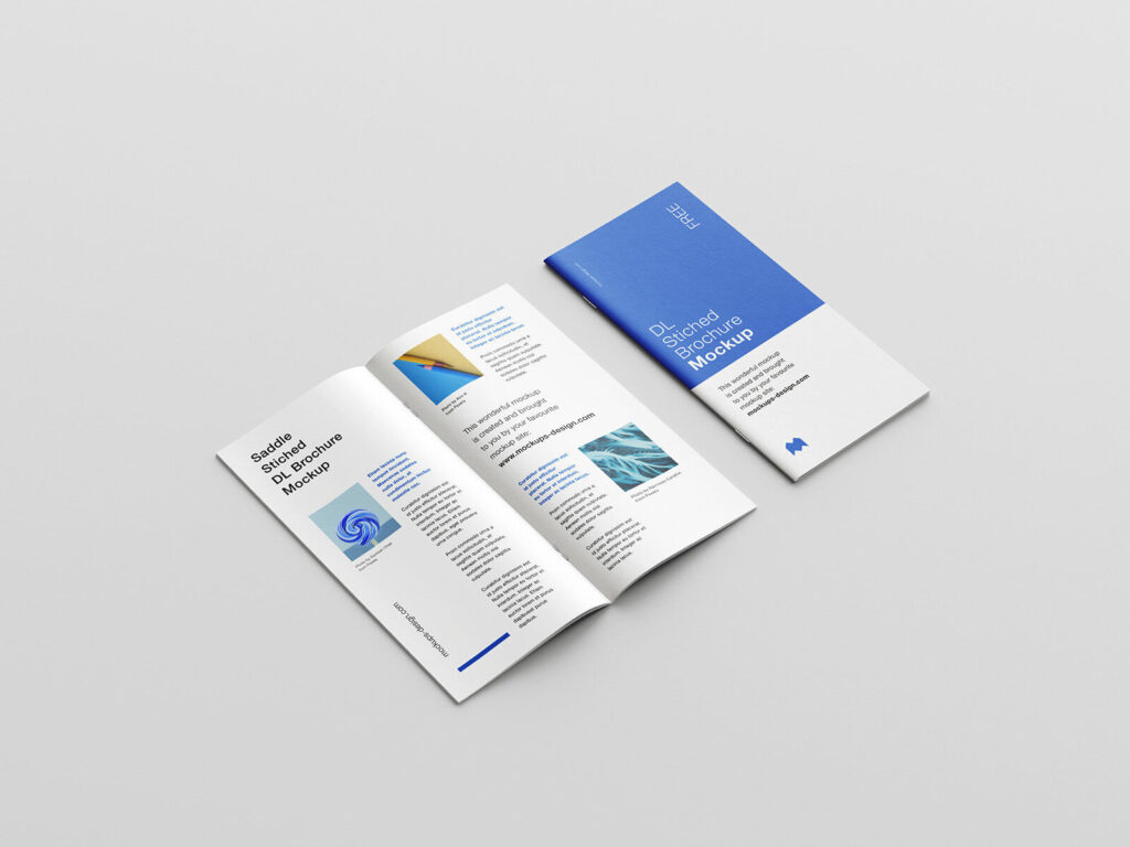 Seven Stitched DL Brochure Mockups