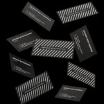 Several Floating Business Cards Mockup
