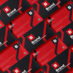 Several Horizontal Business Cards Arranged in Grid Style Mockup