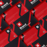 Several Horizontal Business Cards Arranged in Grid Style Mockup