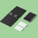 Sheets of Paper and Notebooks Stationery Mockup