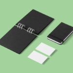Sheets of Paper and Notebooks Stationery Mockup