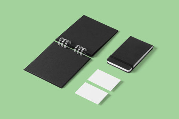 Sheets of Paper and Notebooks Stationery Mockup