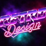 Shiny Neon 3D 80s Text Effect