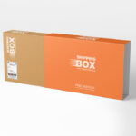 Shipping Box Mockup with Sleeve in Perspective Vision