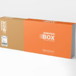 Shipping Box Mockup with Sleeve in Perspective Vision
