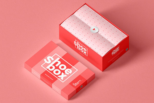 Shoebox Packaging Mockup with Lid