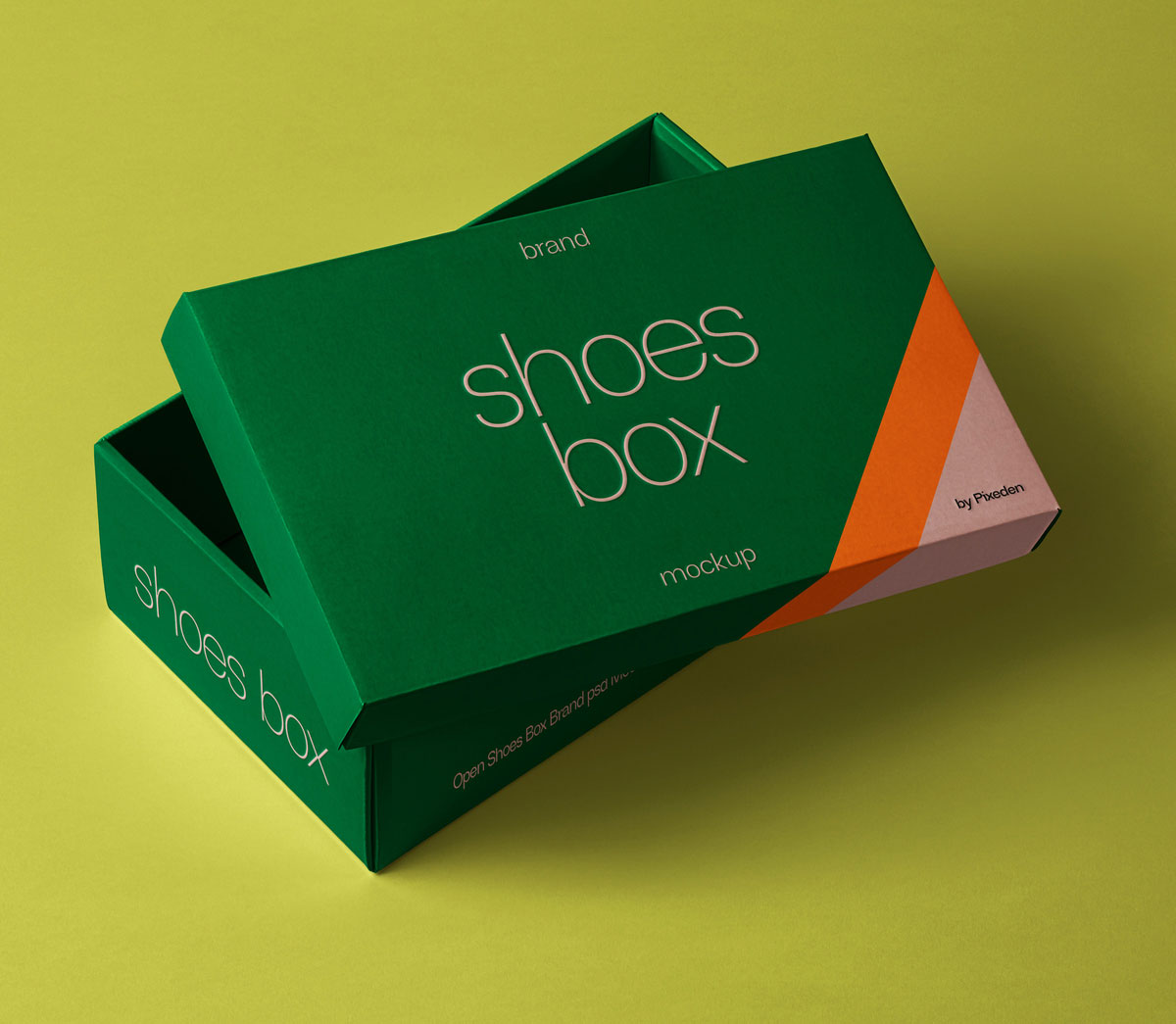 Free Shoes Box Mockup in Perspective View PSD Template