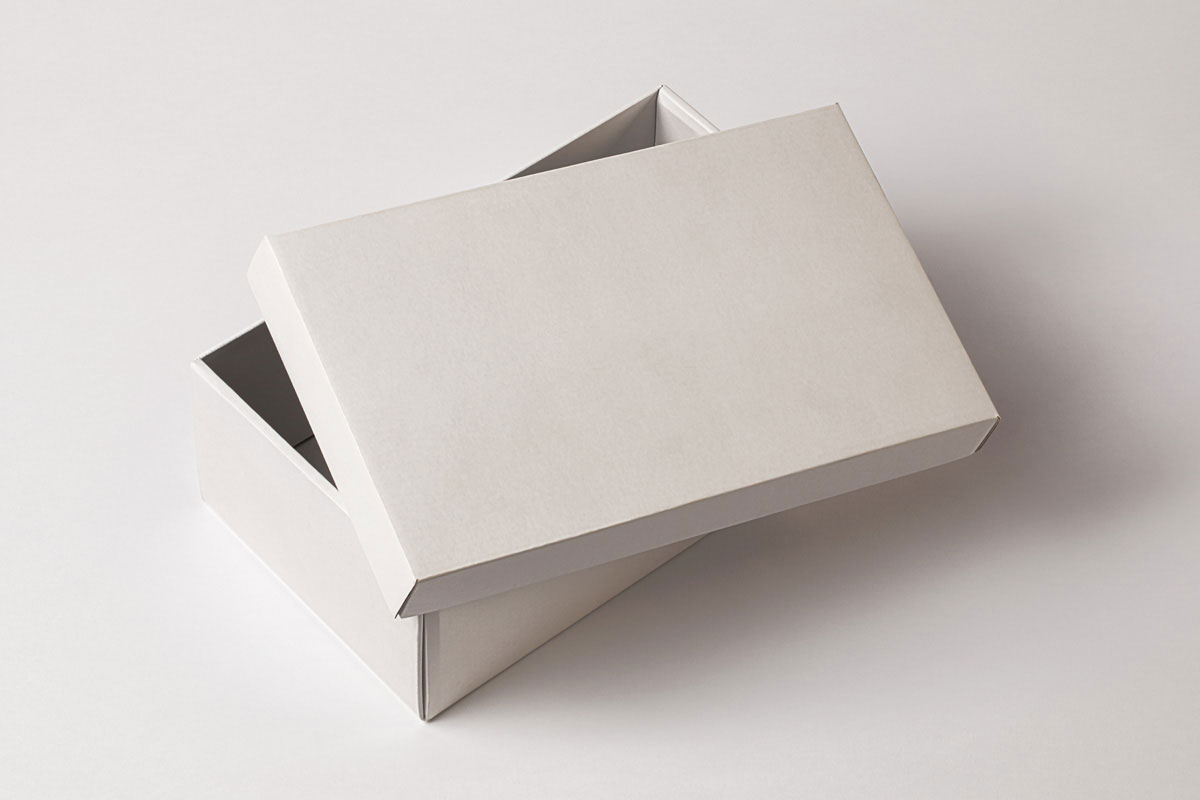 Free Shoes Box Mockup in Perspective View PSD Template