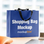 Shopping Bag on Table Mockup