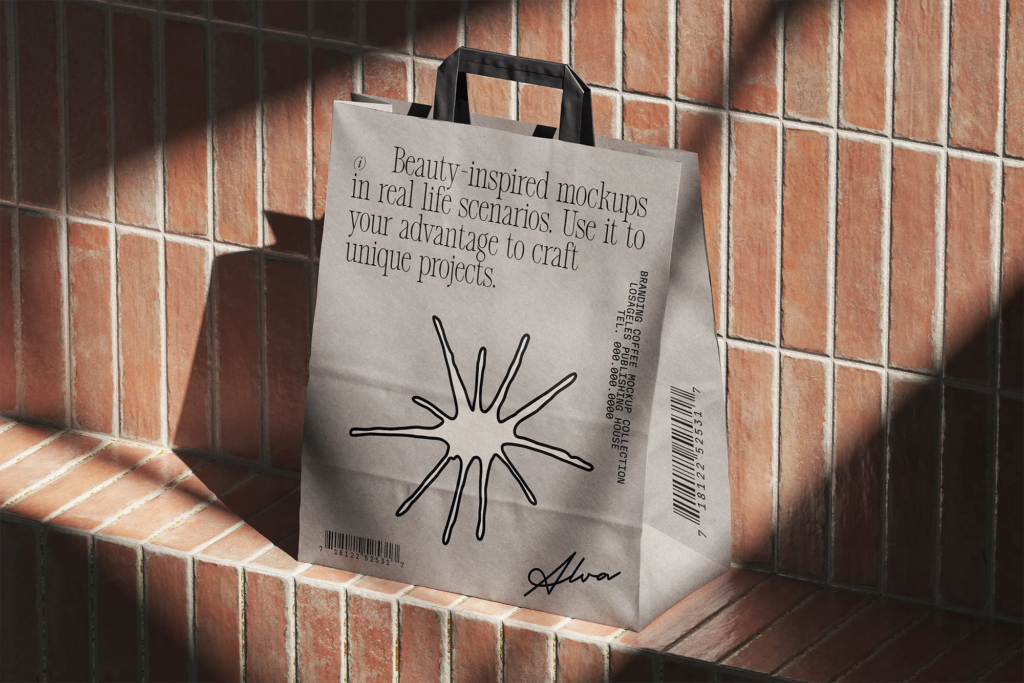 Shopping Paper Bag Mockup Isometric