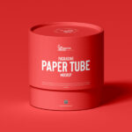 Short Round Packaging Paper Tube Mockup
