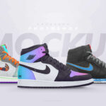 Side Shot of 3 Nike Jordan Mockup