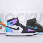 Side Shot of 3 Nike Jordan Mockup