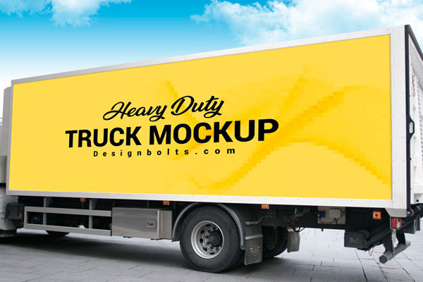 Side-View Heavy Duty Truck Branding Mockup