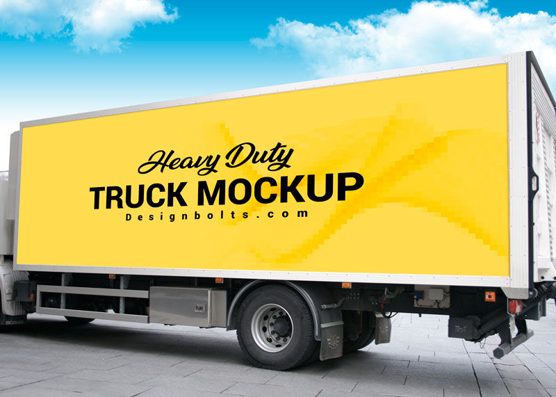 Side-View Heavy Duty Truck Branding Mockup