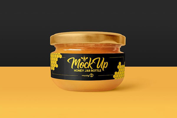 Side View Honey Jar Mockup
