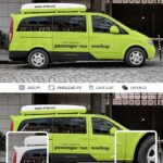 Side View of a Realistic Passenger Van Mockup