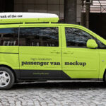 Side View of a Realistic Passenger Van Mockup