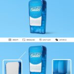 Side View of Clear Plastic Candy Box Packaging Mockup