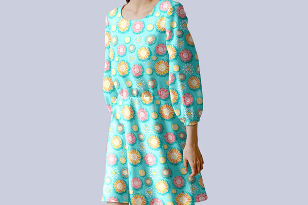 Side View of Cute Stylish Female Dress Mockup