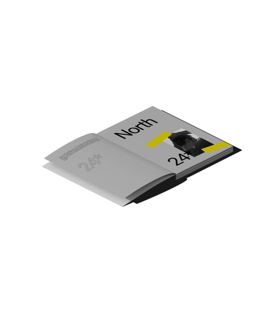 Side View of Open A4 Magazine Mockup