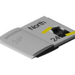Side View of Open A4 Magazine Mockup