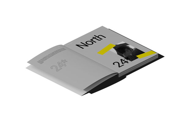 Side View of Open A4 Magazine Mockup